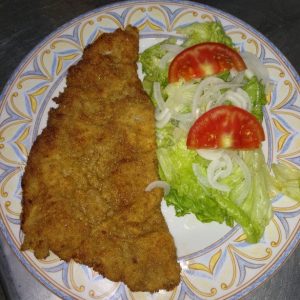 Escalope de ternera con patatas