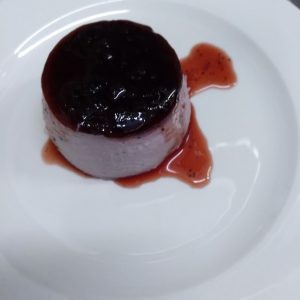 Flan de arandanos
